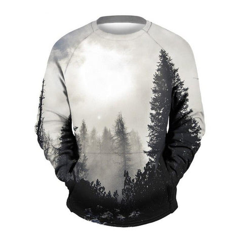 Forest Print 3d O-neck Sweatshirts