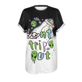 Alien Print Long Length HippieTshirts Women