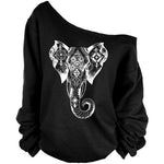 Black Elephant Printed Sweatshirts