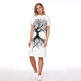 New 3d Print Short Sleeves Dress